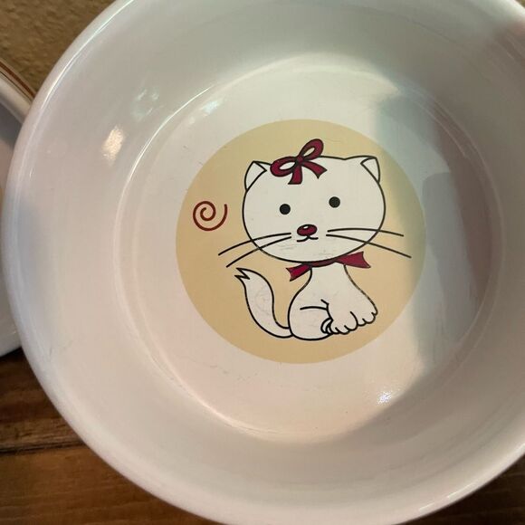 CUTE Cat Food Bowls Target Corporation Striped Vintage Side set of 2! - Picture 15 of 15